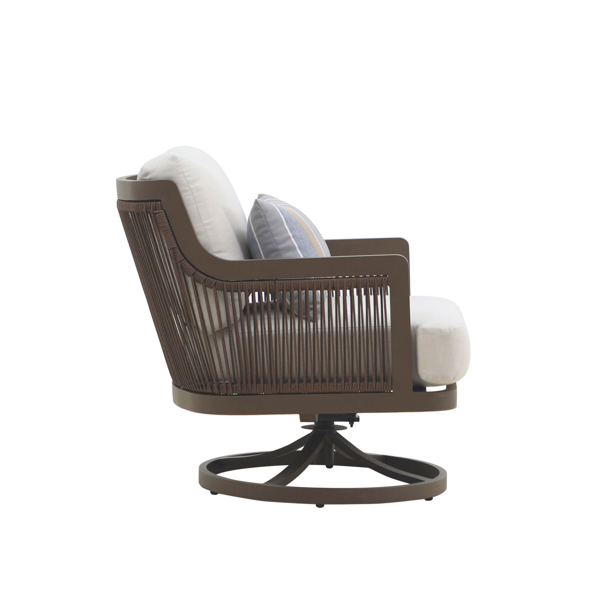 Genova - Patio Swivel Club Chair With Accent Pillow (Set of 2) - Gray - Image 6