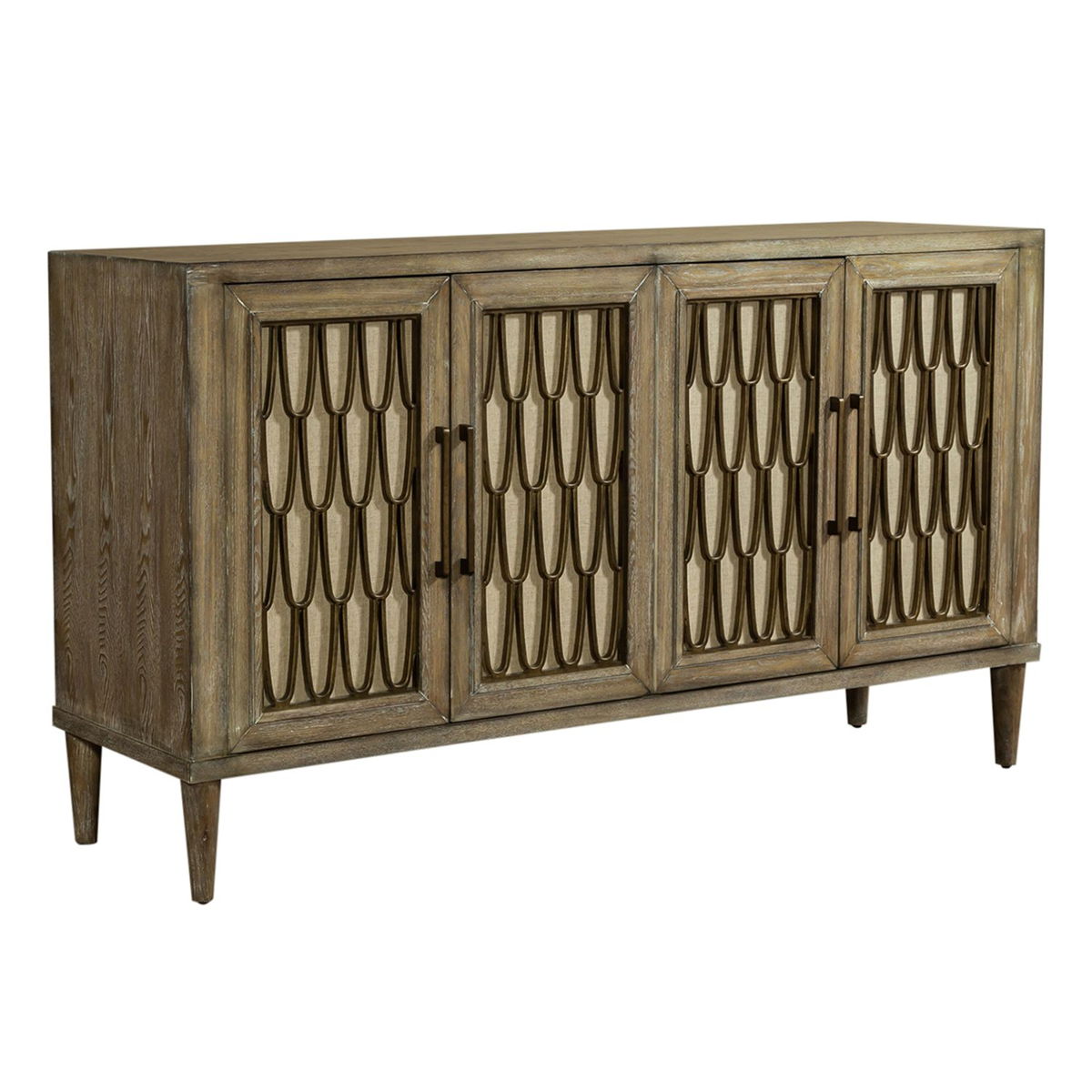 Devonshire - 4 Door Accent Cabinet - Driftwood - Image 5