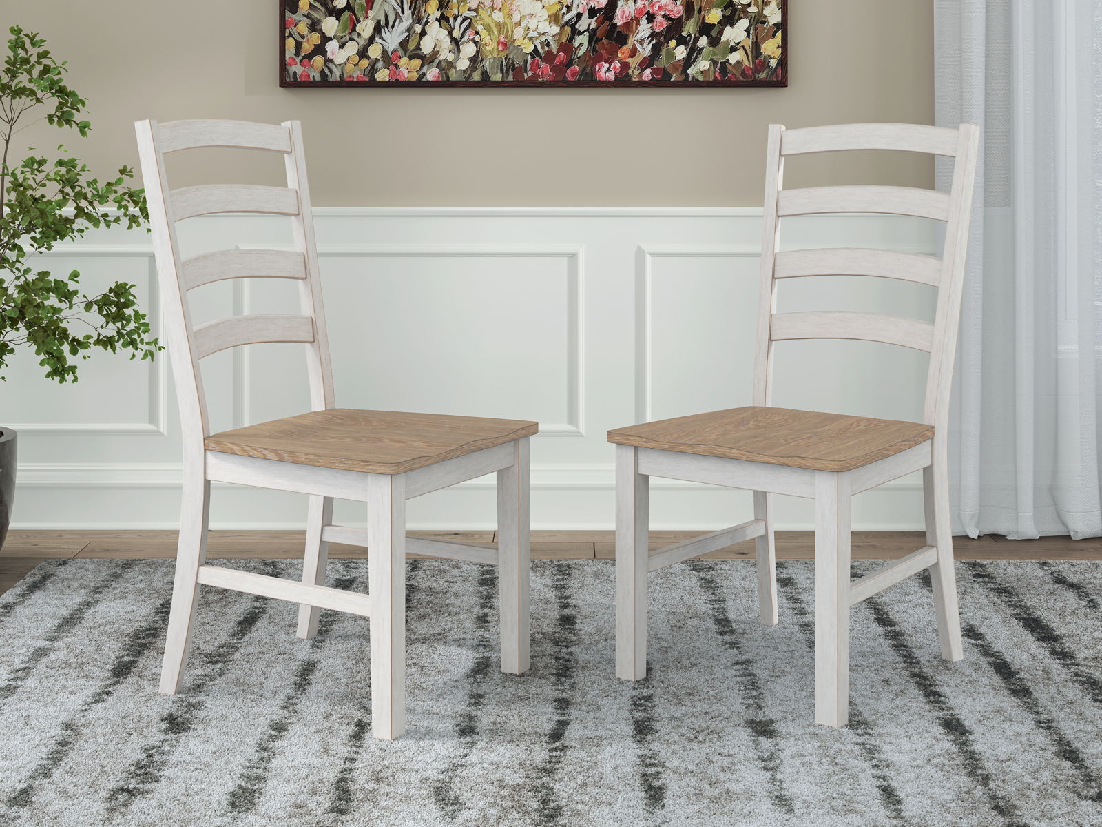 Purlaney - Dining Room Side Chair (Set of 2) - Antique White / Natural - Image 9