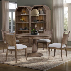 Hickory Grove - 5 Piece Pedestal Table Set - Brown