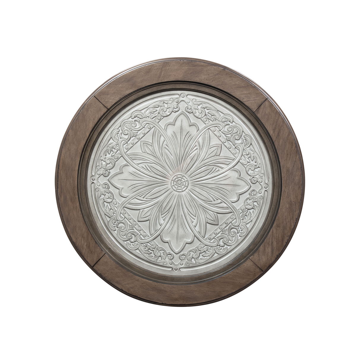 Heartland - Round Ceiling Tile Cocktail Table - Antique White / Tobacco Tops - Image 3