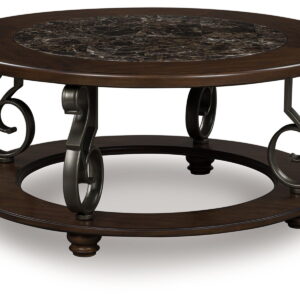 Frallyn - Round Cocktail Table - Dark Brown