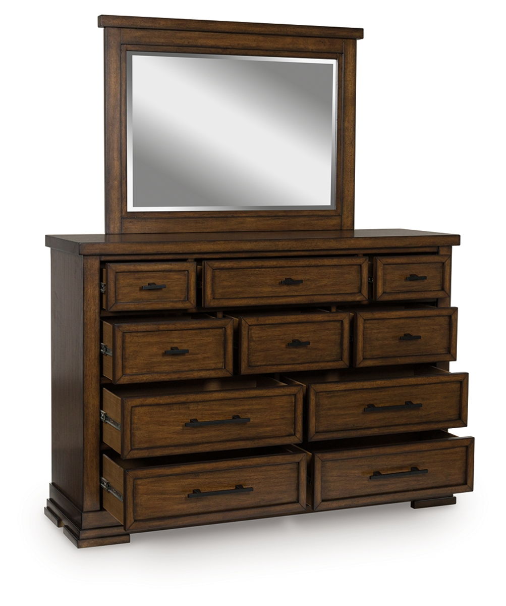 Taffenbrook - Dresser And Mirror - Medium Brown - Image 4