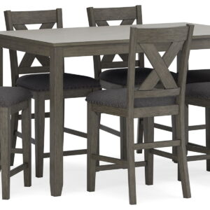 Caitbrook - Rect Drm Counter Table Set (Set of 7) - Gray