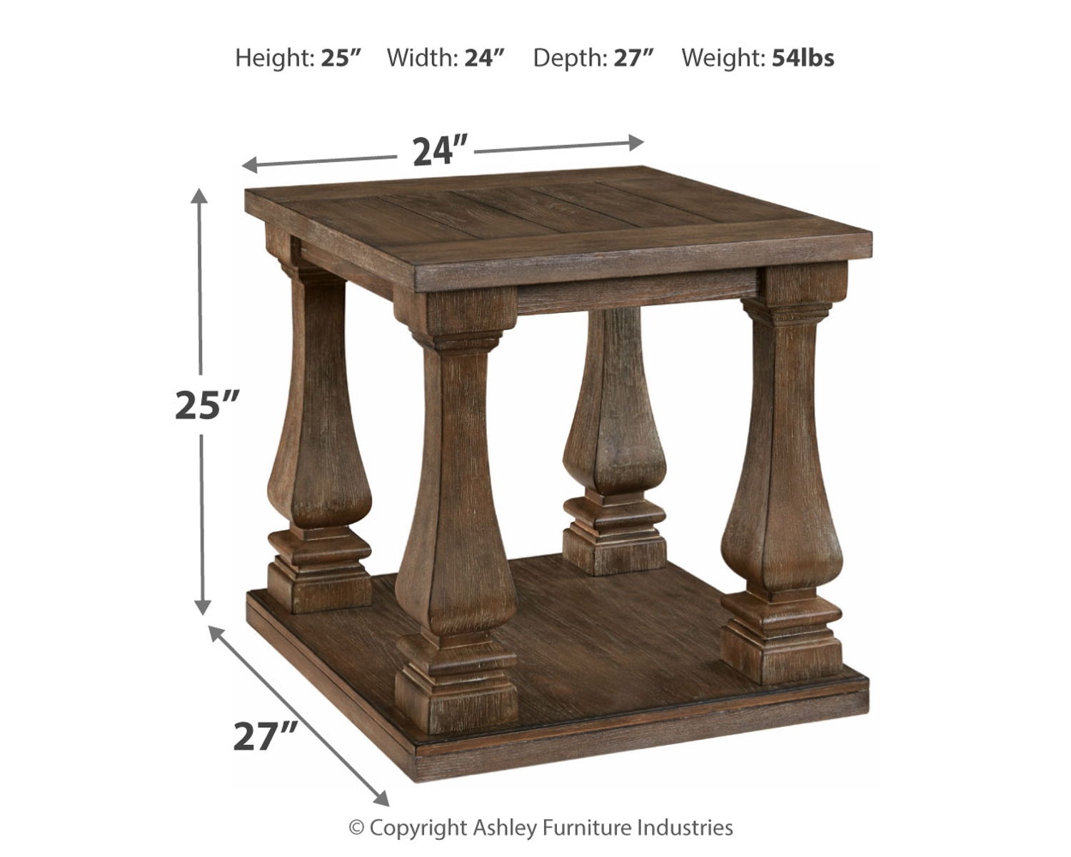 Johnelle - Rectangular End Table - Gray - Image 4