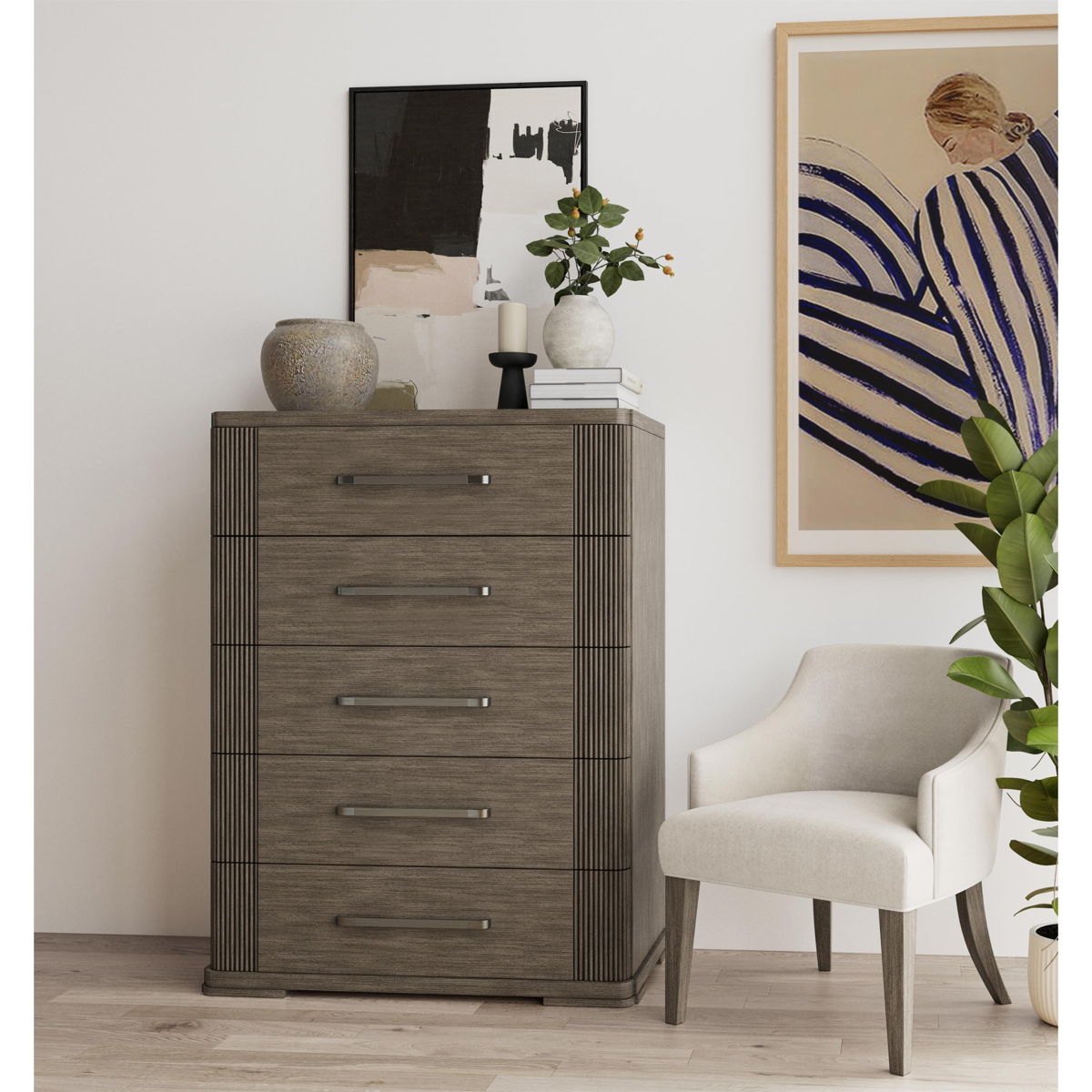 Sariel - 5 Drawer Chest - Dark Brown - Image 6