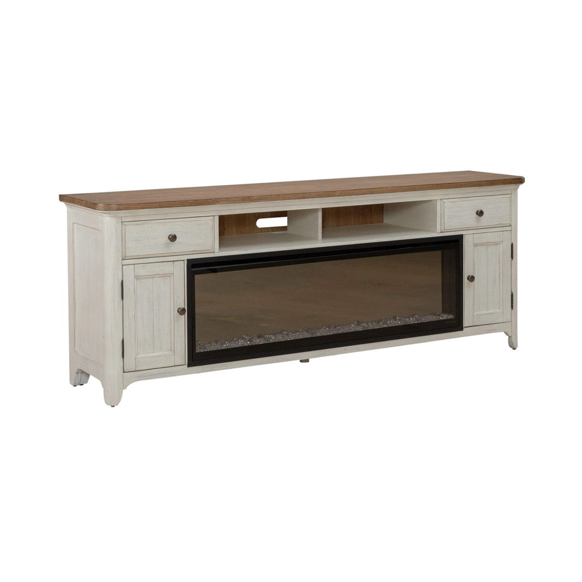 Fireplace TV Consoles - 652 80" Console With Fire FT - White - Image 4