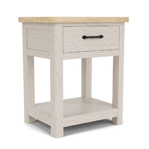 Glenndale - One Drawer Nightstand - Aged White / Wheat