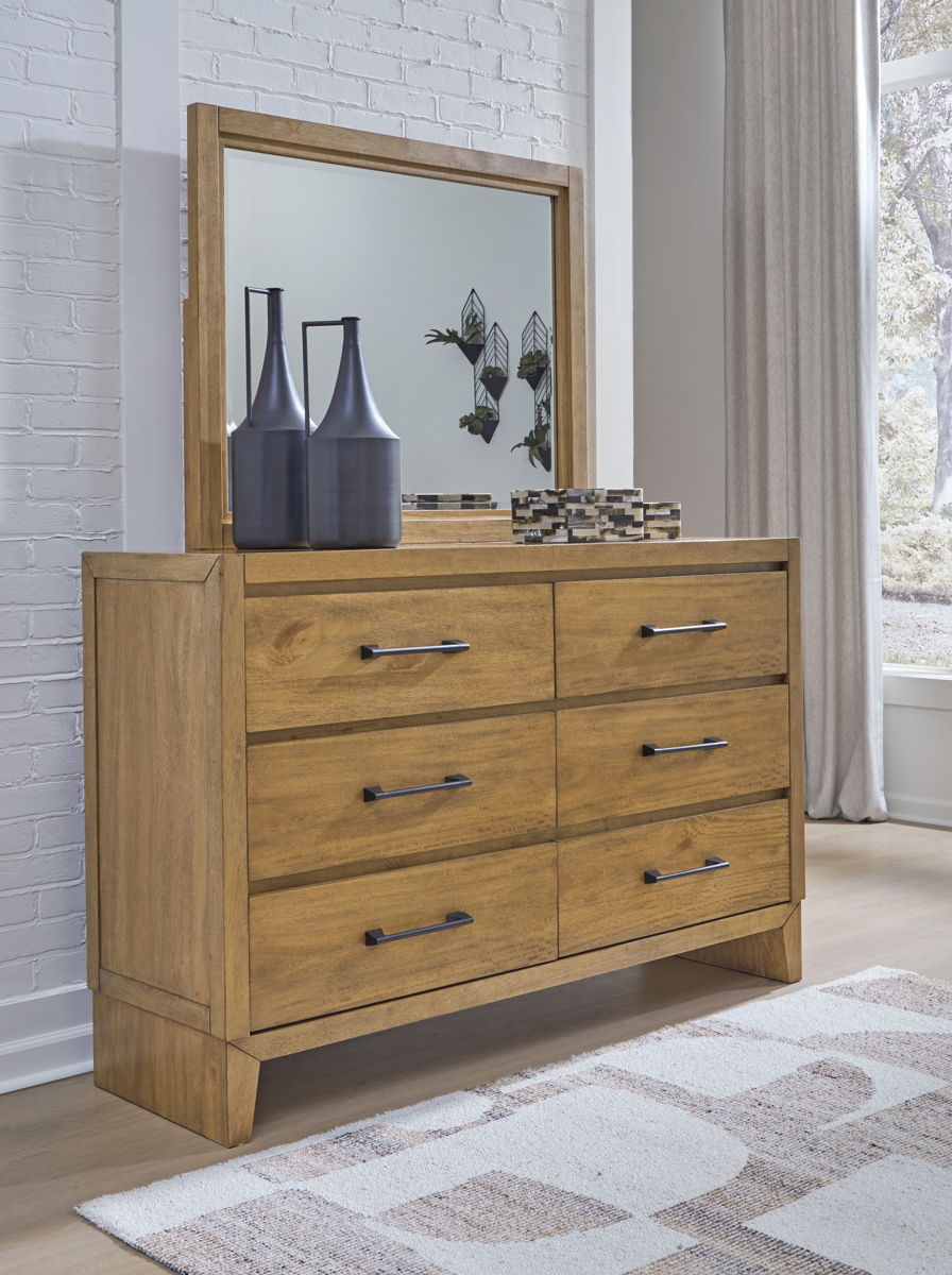 Sherbana - Dresser And Mirror - Light Brown - Image 4