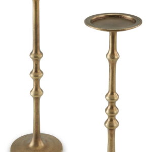 Larwick - Candle Holder Set (Set of 2) - Antique Brass Finish