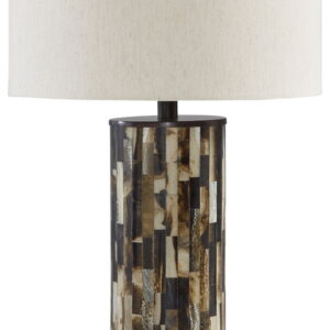 Ellford - Poly Table Lamp - Black / Brown / Cream
