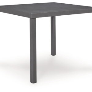 Rocky Creek - Square Dining Table With Umbrella Option - Gray