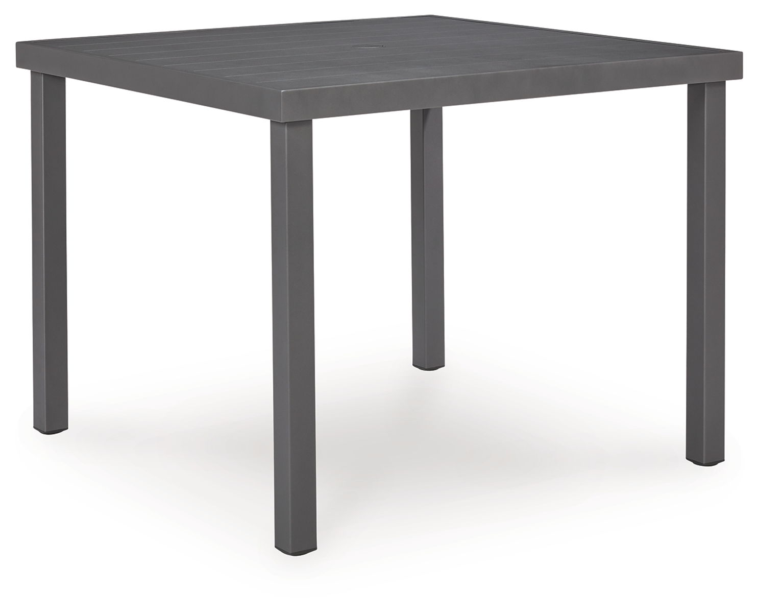 Rocky Creek - Square Dining Table With Umbrella Option - Gray