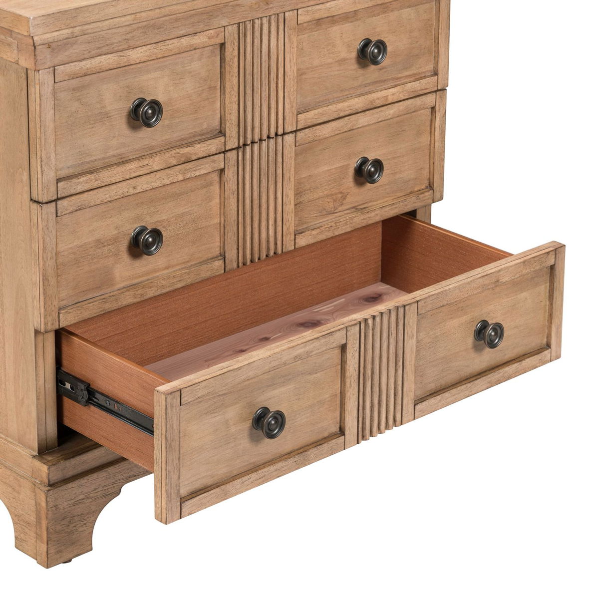 Haven Hills - Bedside Chest With Charging Station - Camel Beige - Image 6