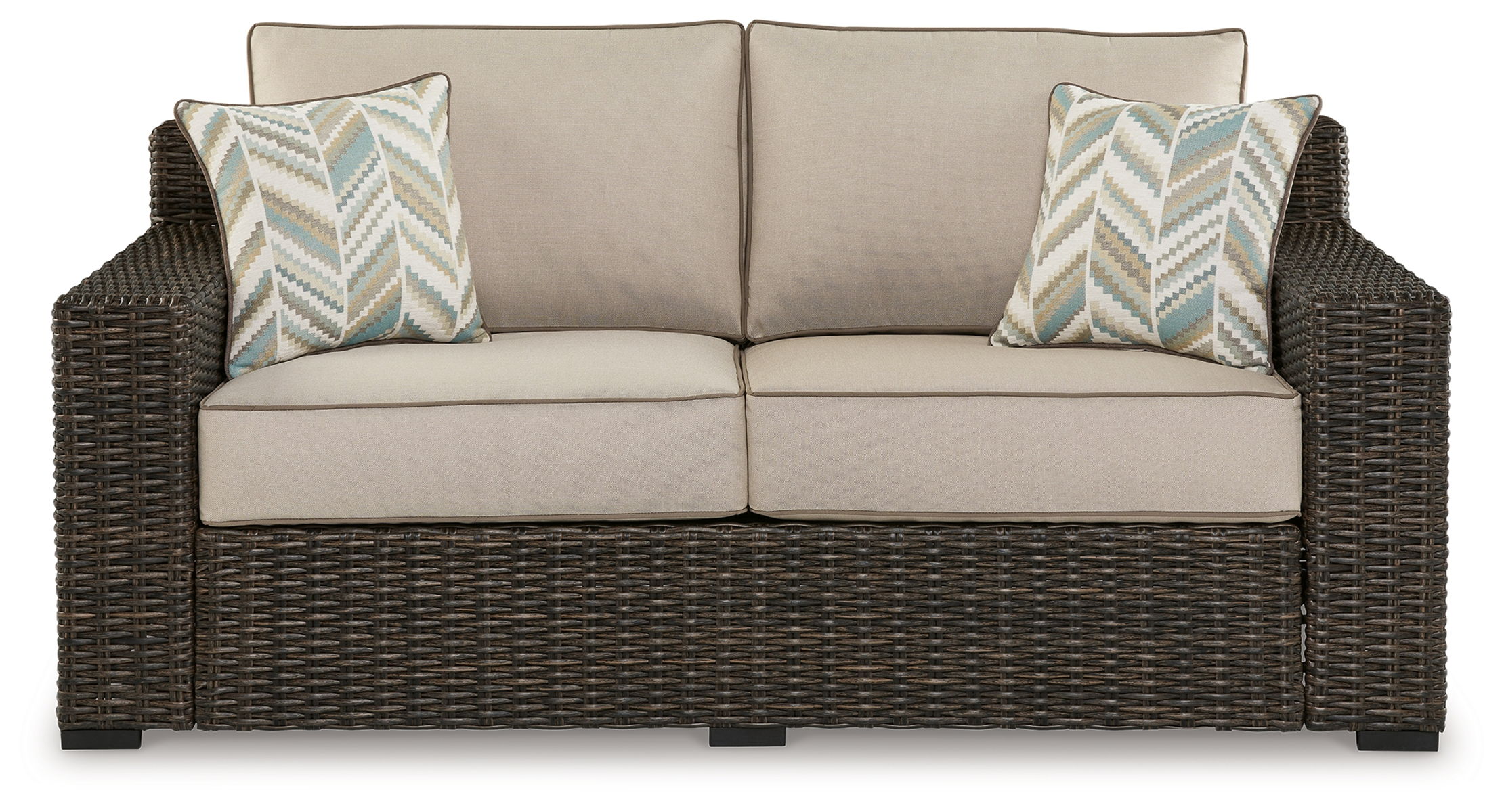 Coastline Bay - Loveseat W/Cushion - Brown - Image 3