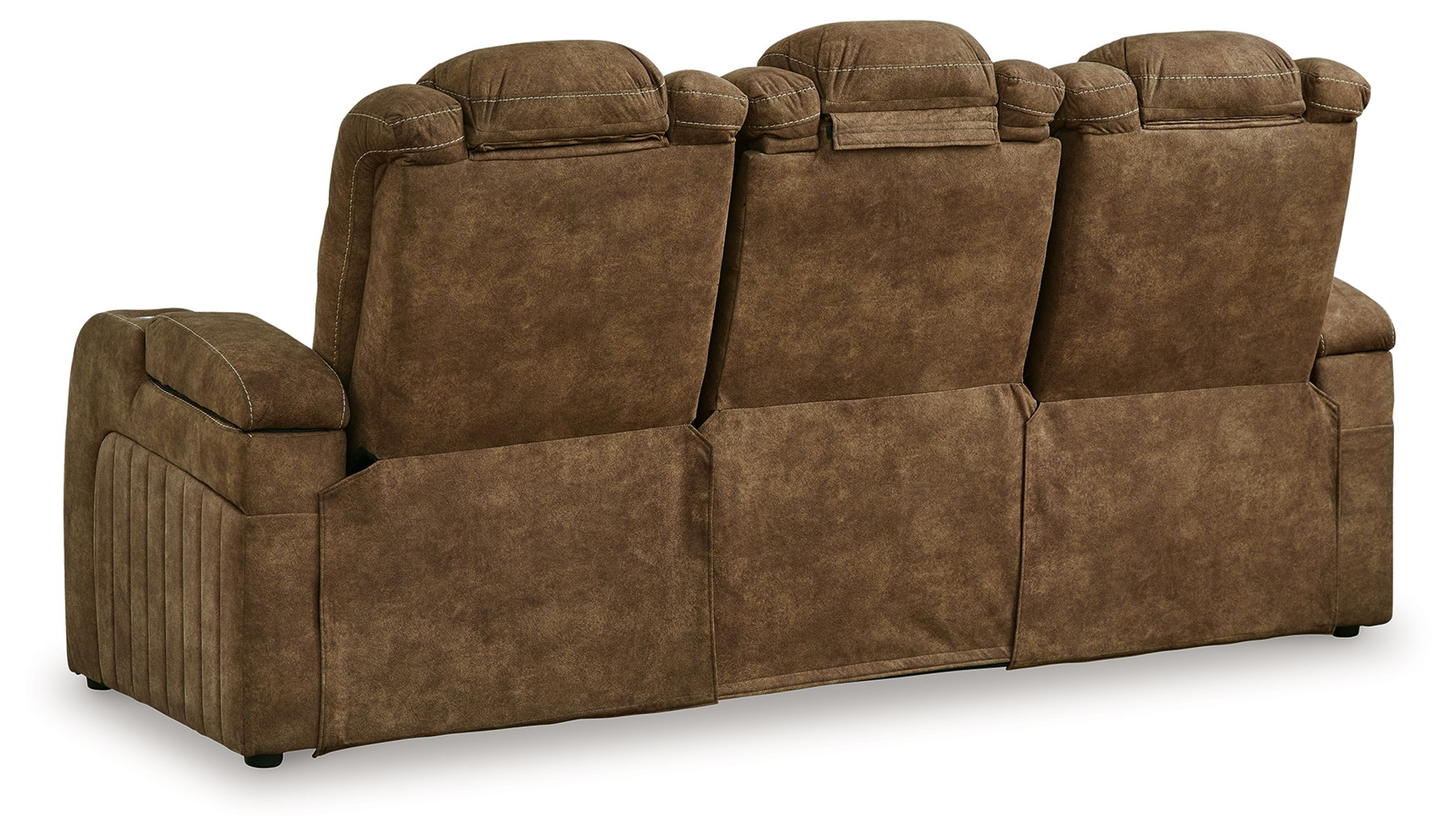 Wolfridge - 2 Pc. - Power Reclining Sofa, Power Reclining Loveseat With Console - Brindle - Image 2