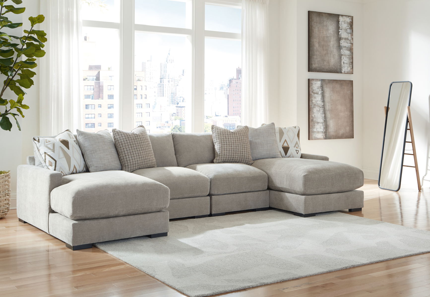 Aslan Court - Sectional With Ottoman Set - Image 5