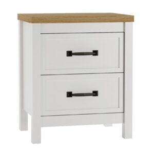 Kerisden - Two Drawer Night Stand - White / Brown