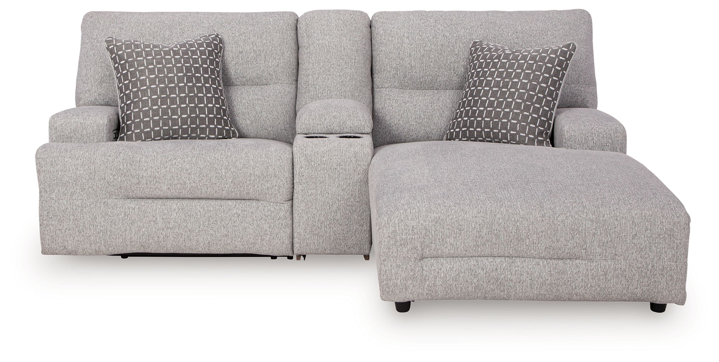 Acklen Place - 4 Pc. - 3-Piece Power Reclining Sectional Sofa With Raf Chaise, Wide Seat Power Recliner - Pewter - Image 5