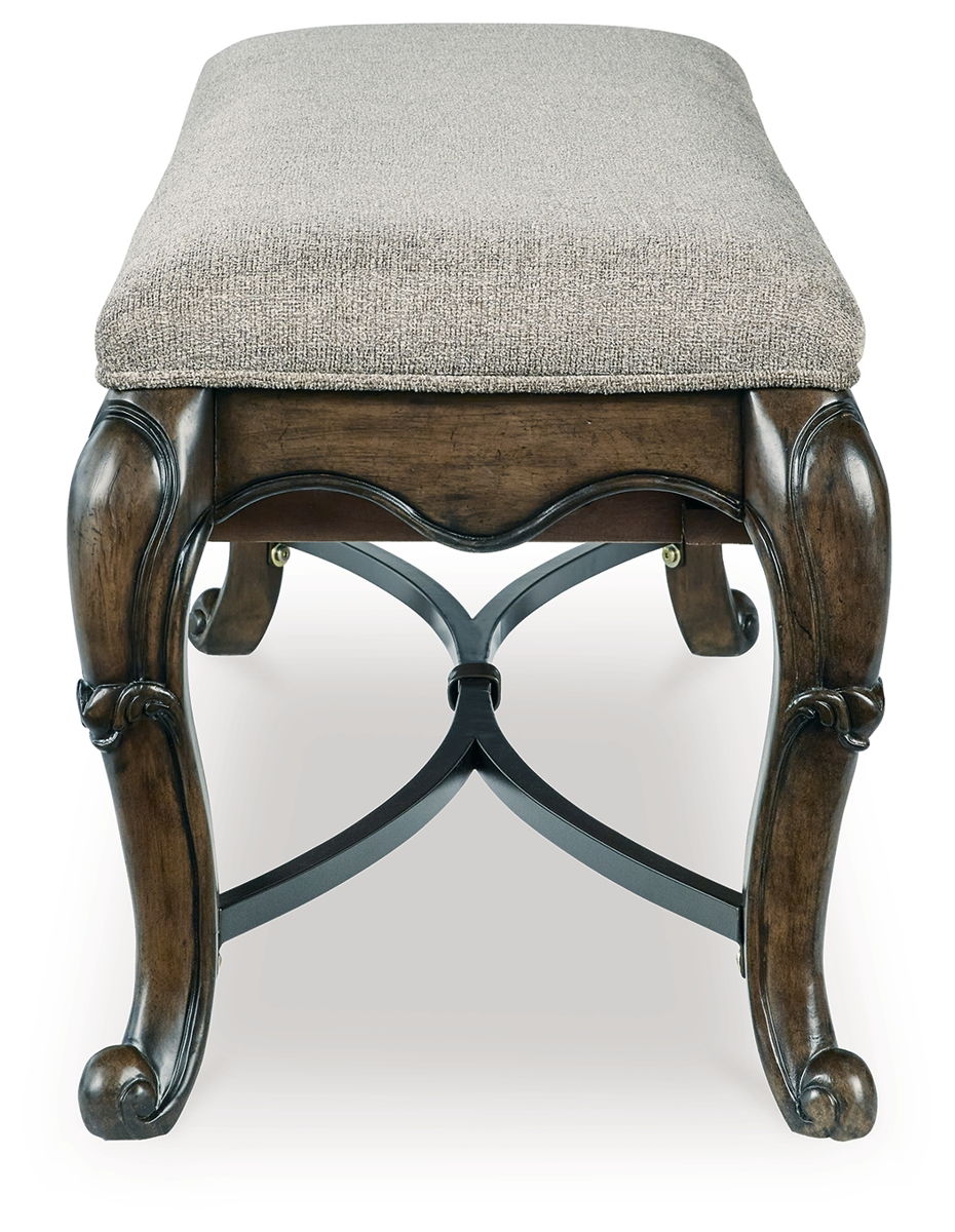 Maylee - 11 Pc. - Dining Extension Table, 4 Side Chairs, 2 Arm Chairs, Storage Bench, Buffet And Hutch - Dark Brown - Image 9