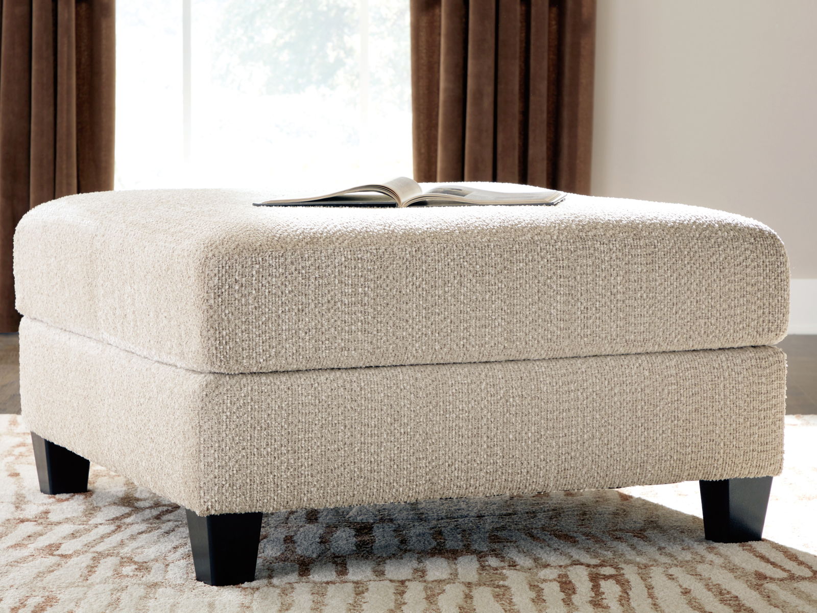 Steelwater Retreat - Oversized Accent Ottoman - Latte - Image 4