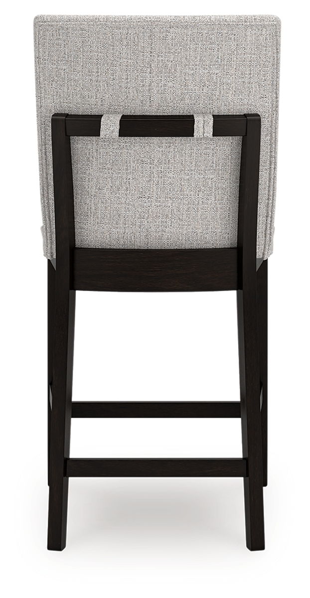 Neymorton - 5 Pc. - Rectangular Dining Room Counter Table, 4 Barstools - Dark Grayish Brown - Image 6