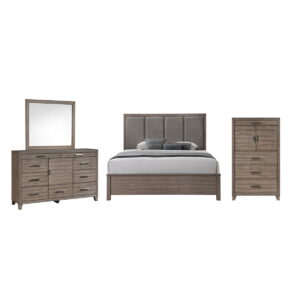 Harrisburg - 6/6 Eastern King 4 Piece Bedroom Set (Bed, Dresser, Mirror, Chest) - Dark Gray