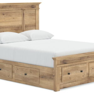 Makidern - Panel Storage Bed With Under Bed Storage Unit And Storage Footboard