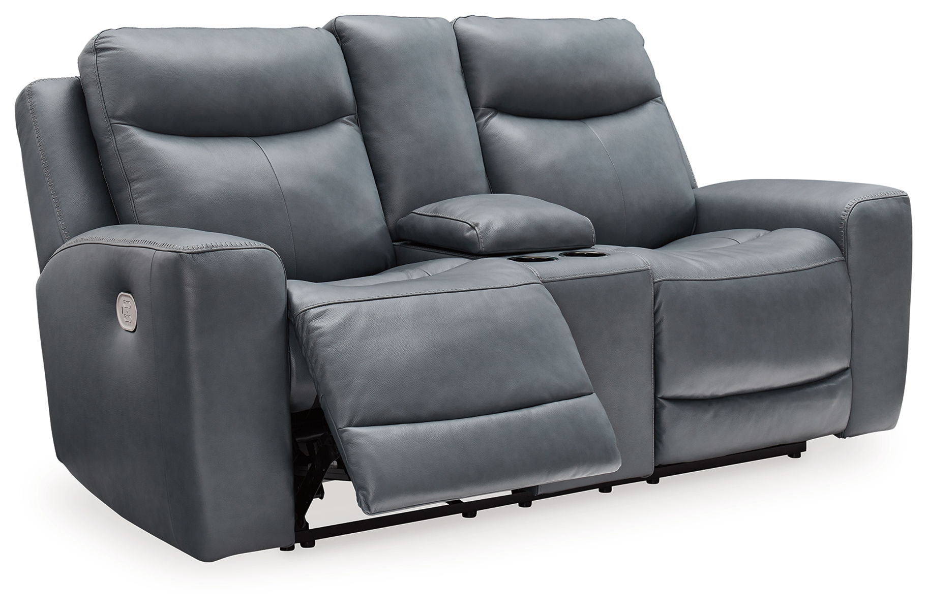 Mindanao - 2 Pc. - Power Reclining Sofa, Power Reclining Loveseat with Console - Steel - Image 4
