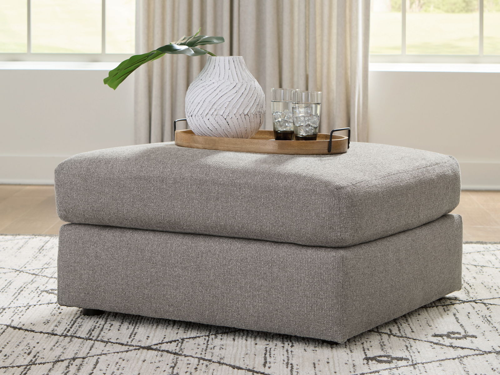 Lindon - Oversized Accent Ottoman - Smoke - Image 4