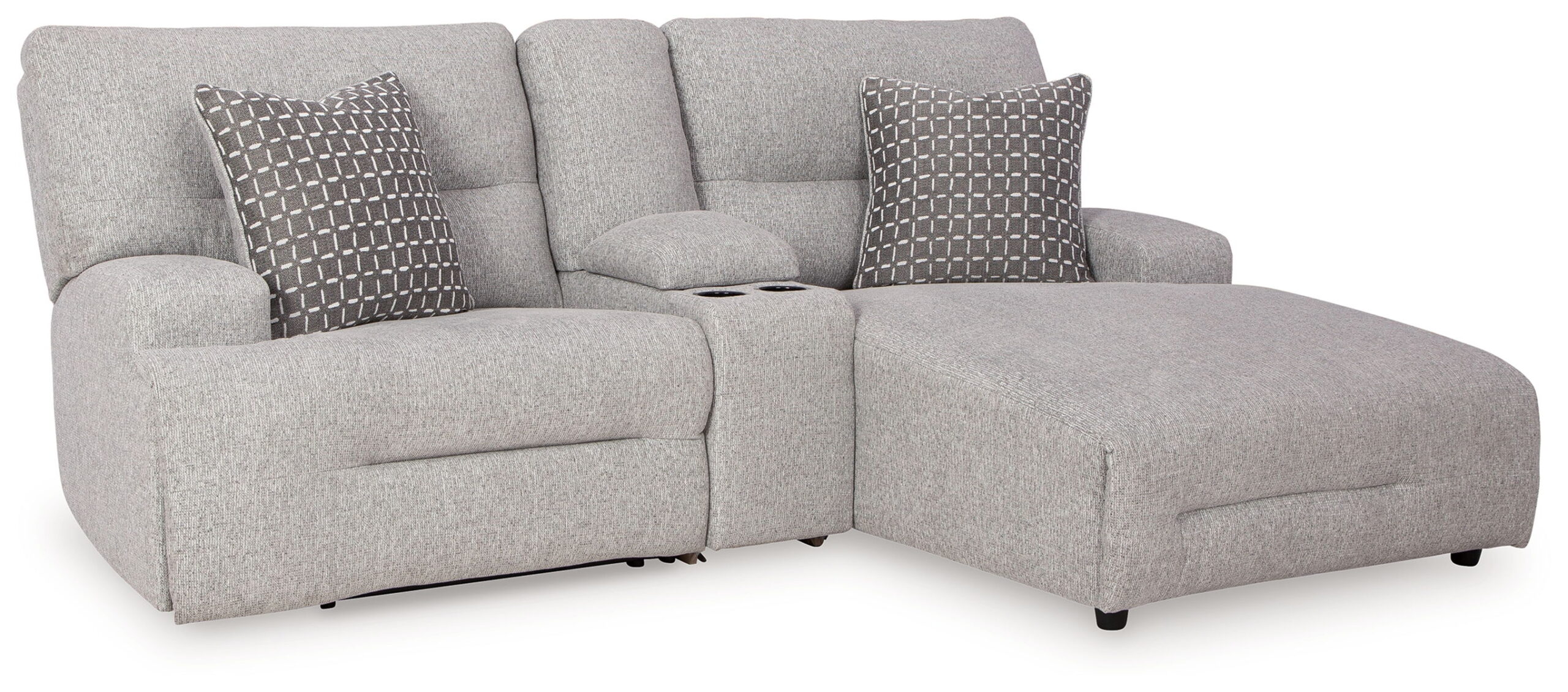 Acklen Place - 4 Pc. - 3-Piece Power Reclining Sectional Sofa With Raf Chaise, Wide Seat Power Recliner - Pewter - Image 8