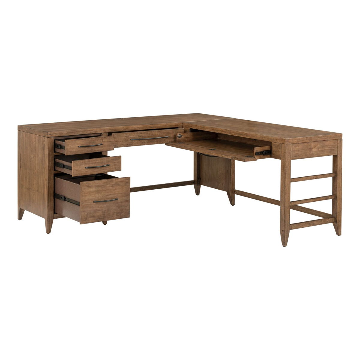 Shaker Lakes - L Shaped Desk Set - Harvest Brown - Image 3
