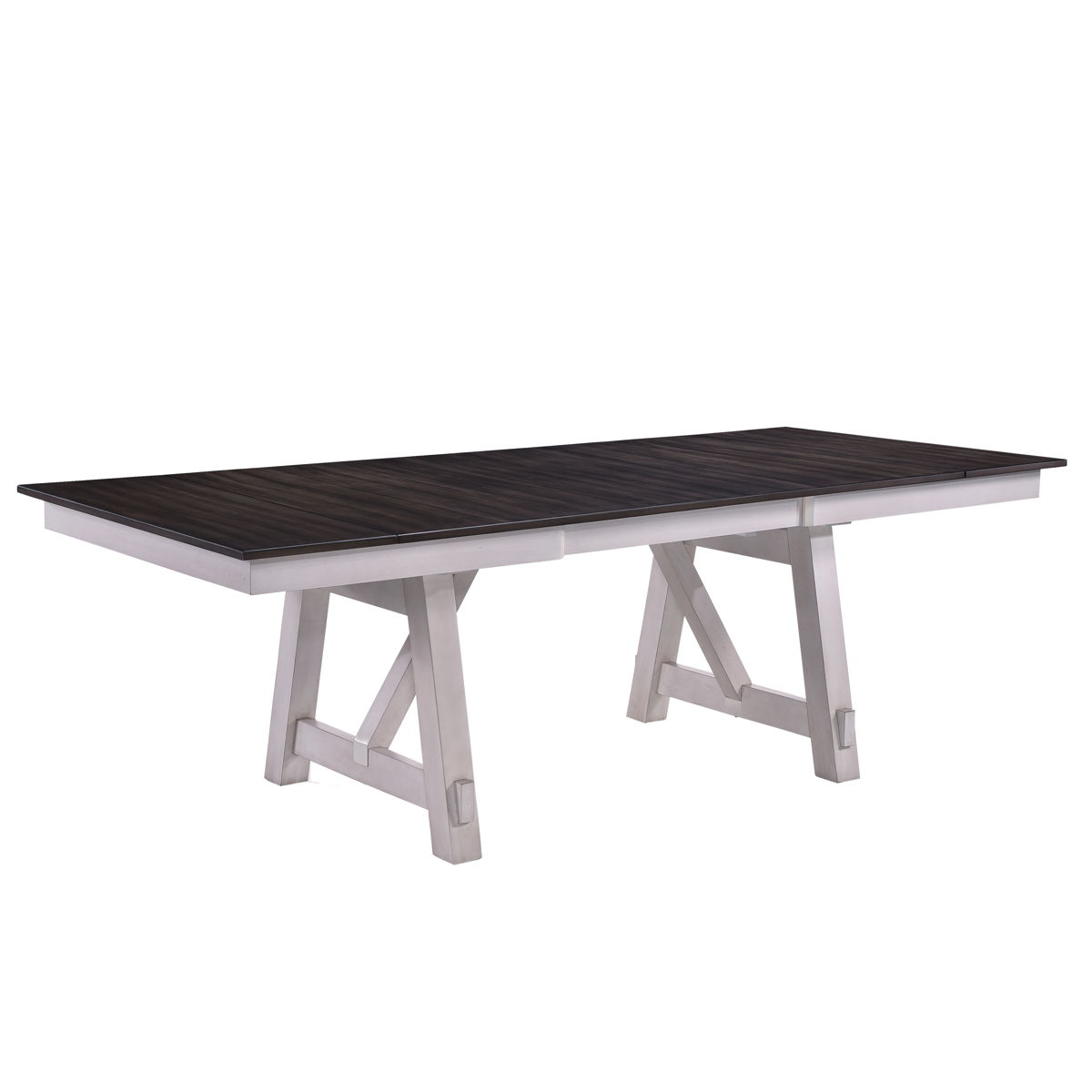 Maisie - Dining Table Top & Base - White / Dark Brown - Image 3