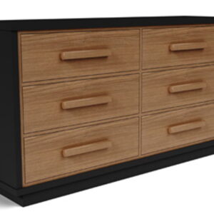Kozmour - Six Drawer Dresser - Black / Brown