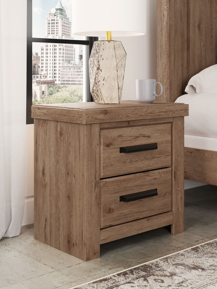 Oliandon - Two Drawer Night Stand - Light Brown - Image 3