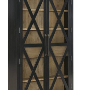 Ridgester - Display Cabinet - Light Brown / Black