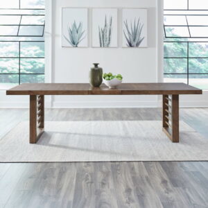 Shaker Lakes - Double Pedestal Table Set - Harvest Brown