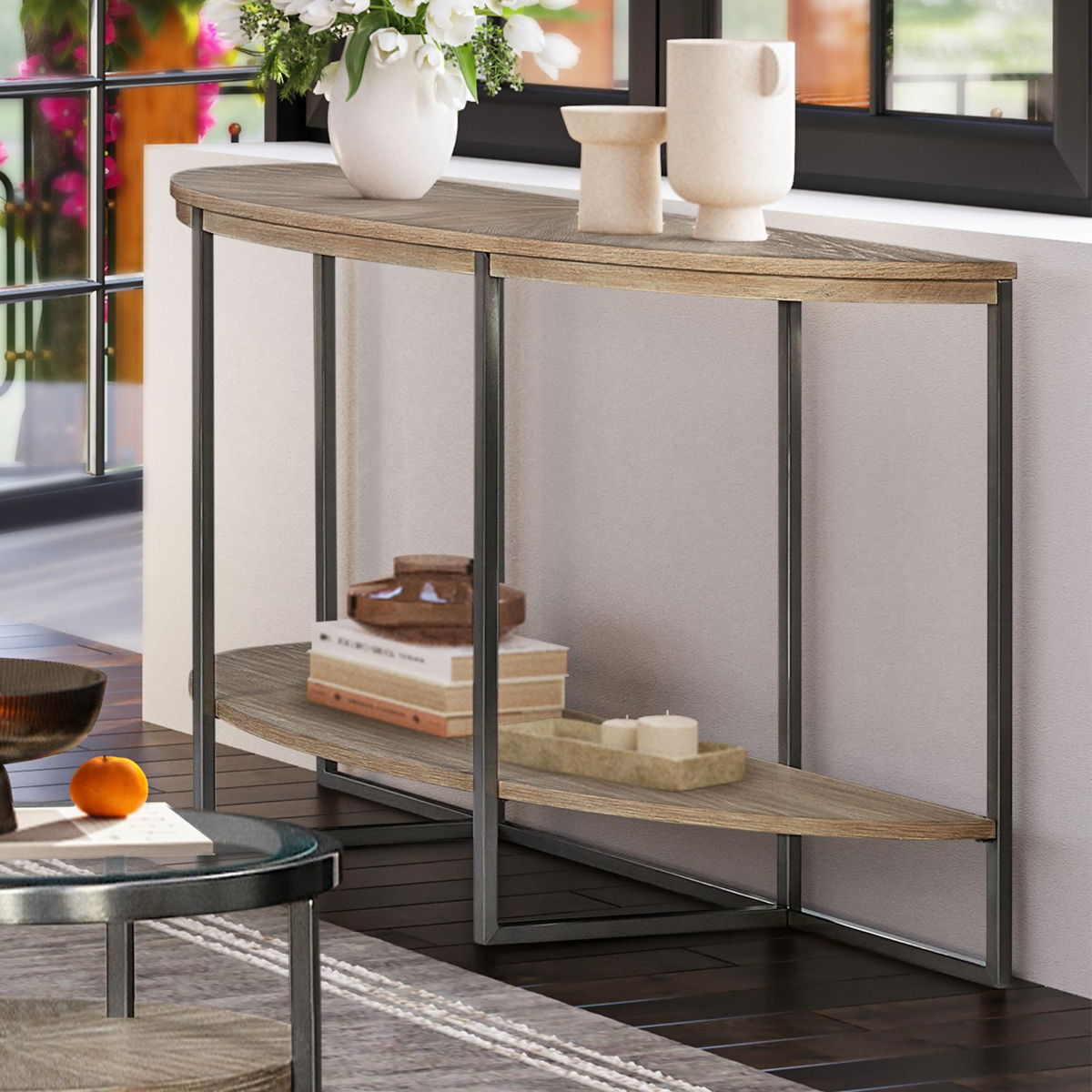 Paran Place - Demilune Sofa Table - Natural