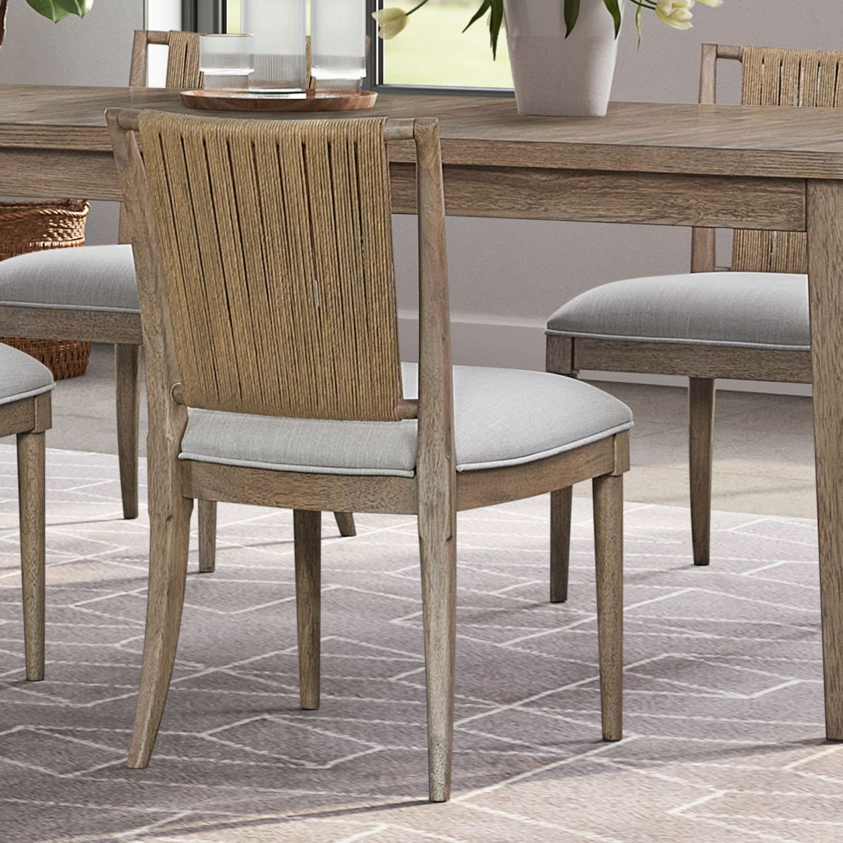 Sheridan Pointe - Corded Back Side Chair (RTA) - Vintage Natural