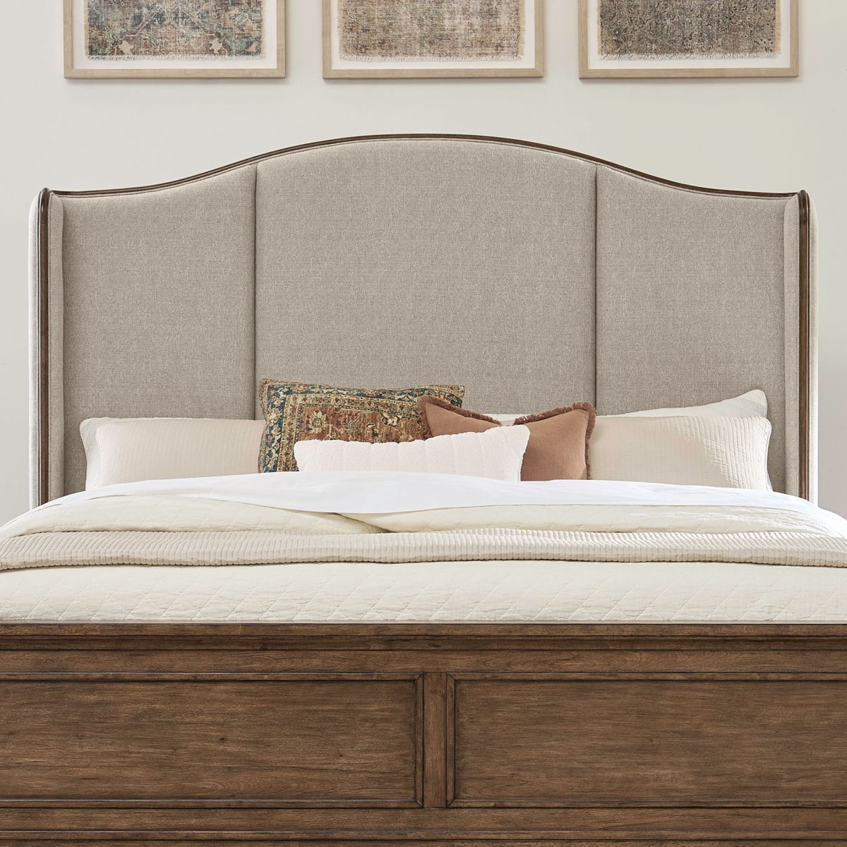 Harrison Heights - Upholstered Shelter Headboard