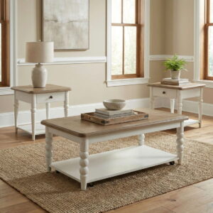 Turnberry Park - 3 Piece Set (Cocktail Table And 2 End Tables) - Washed White